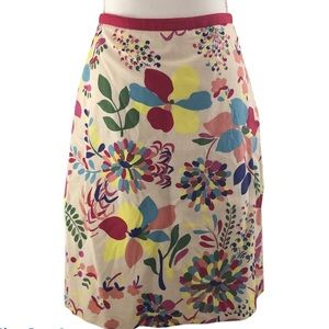 Boden Skirt Size 4 Floral Lined Cotton A-Line